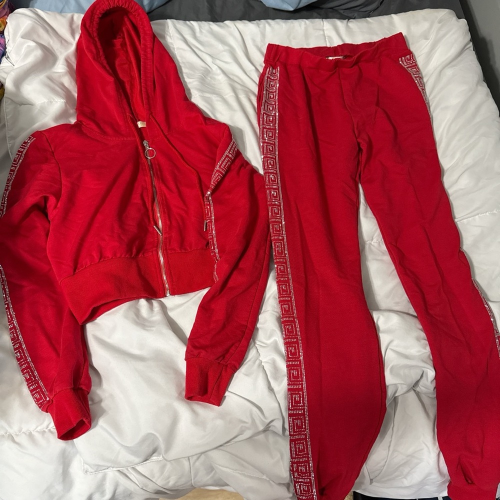 Red Hoodie and Joggers Set